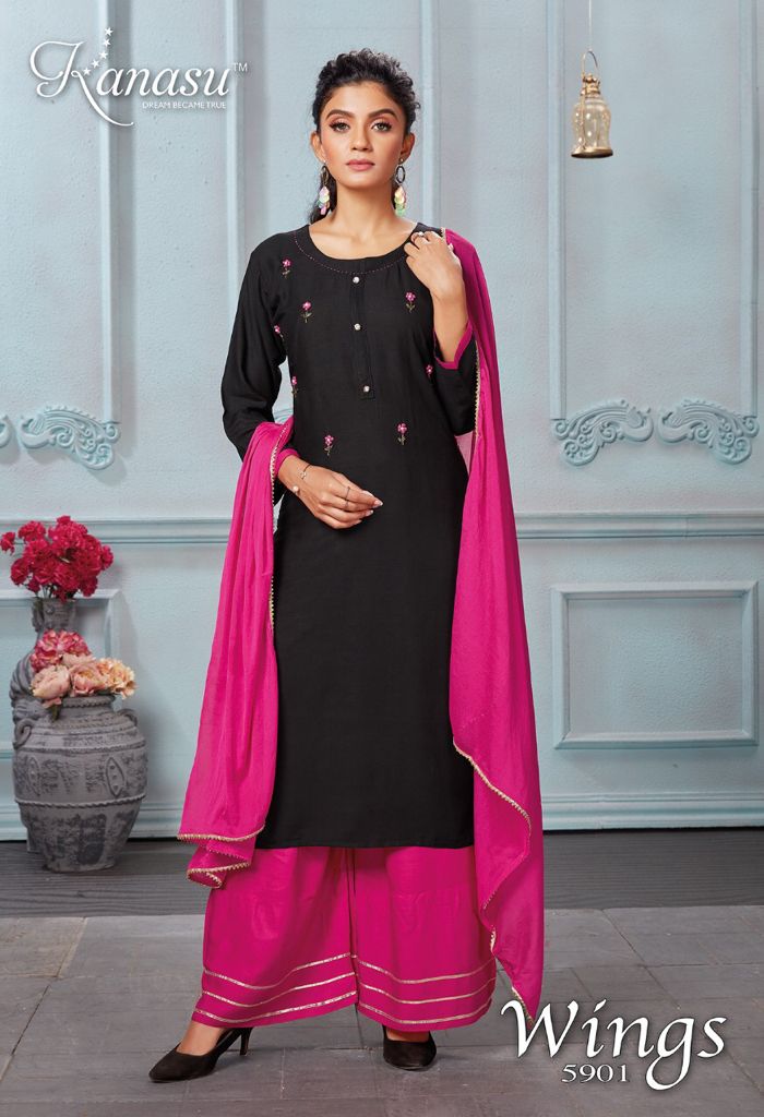 Kanasu Wings Festive Wear Rayon Printed Designer Ready Made Collection